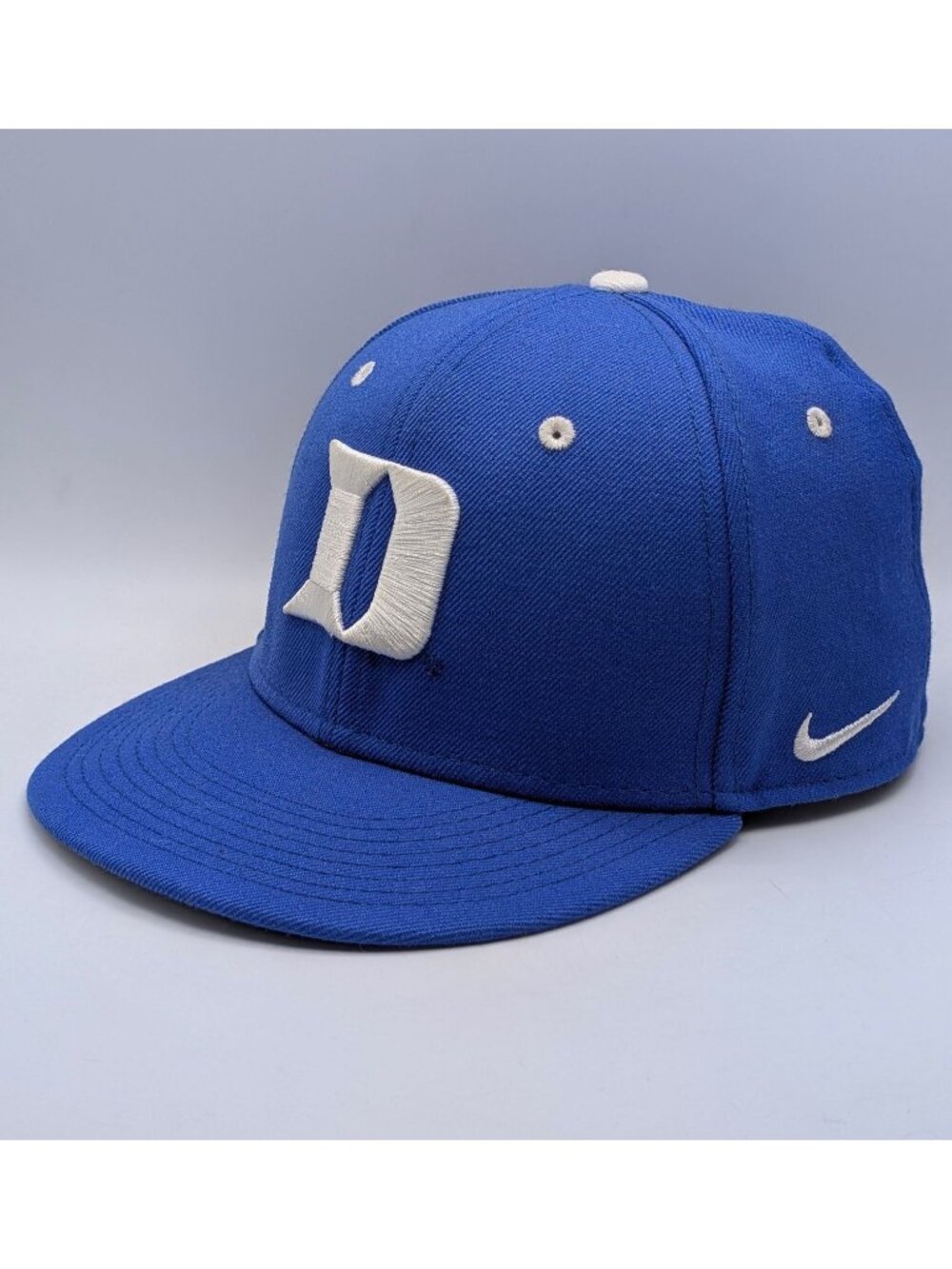 Nike True Duke Blue Devils NCAA Fitted Cap Hat Blue White Size 6 7/8 Retro Y2K